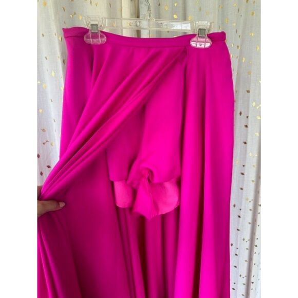 La Femme Two Crop Top Piece Peek A Boo Dress Shorts With Train Skirt Size 4 - Picture 7 of 11